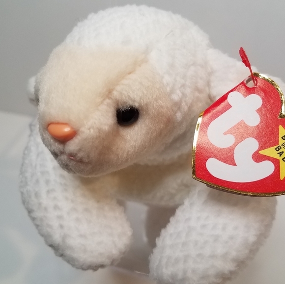 TY Fleece the Lamb Beanie Baby Clear Case White 90s Y2K - Picture 2 of 5